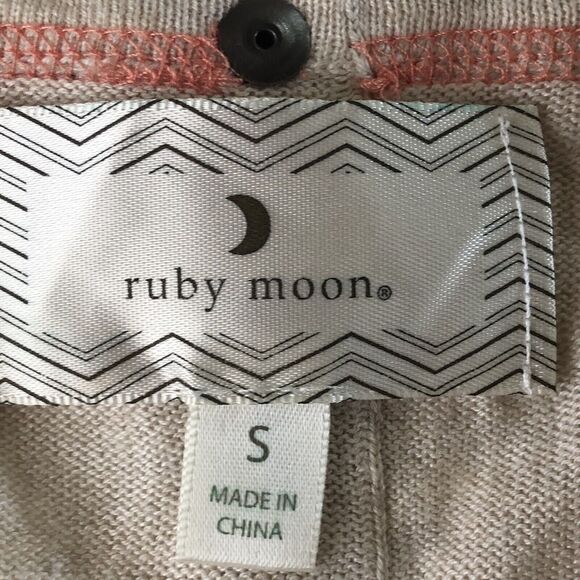 Ruby Moon Ivory Beige Heather Button Down Back & Wrist Sweater Small - Picture 5 of 13